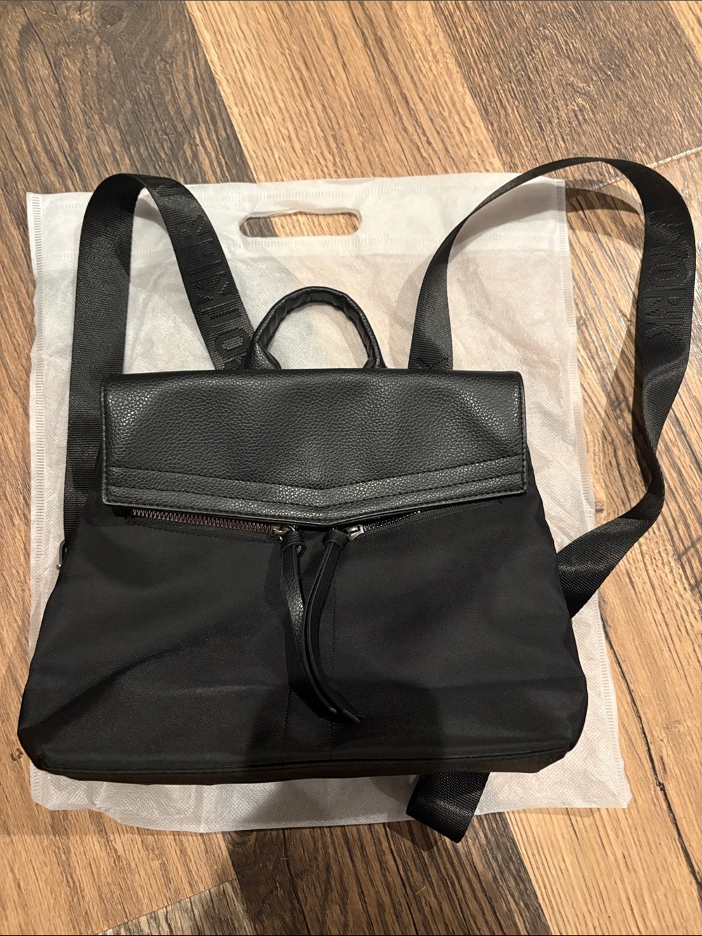 Botkier Black Nylon and Leather-Trim Backpack